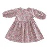 Frühling Baby Mädchen Blumenkleid Baumwolle Langarm für Mode Nette Kinder Es Mädchen 2-7 Jahre 210615