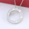 Crystal Diamond Stone Necklace For Women Luxury Design Pendant Smycken Rostfritt stål CLAVICLE Kedjekedjor Silverguldhalsband 326i