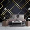 壁紙カスタム3D PO壁紙ゴールデンラインクリエイティブ幾何学的壁画寝室リビングルームソファーテレビ背景壁紙ホーム装飾