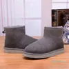 Designer-kvinnor snö stövlar vinter boot klassisk mini ankel kort damer tjejer booties khaki trippel svart kastanj navy blå beige sportskor