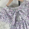 Summer Purple Floral Dress Vêtements pour fille Enfants es Kid Vêtements Pour s 210528