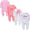 Kavkas 3 4 PCS /ロットBaby Girl服ROPA BEBE長袖夏の柔らかい綿の男の子ロンパース生まれ服220211