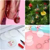 1 Set Acrylic Keychain Blanks with Key Rings Round Clear Discs Circles Colorful Tassel Pendant Jump Rings Artificial Plush Balls G1019