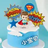 Inne świąteczne dostawy Party Boy Baby Birthday Hero Akrylowe Ciasto Topper Cartoon Boxing Multicolor Wygoda Balon Wiatrak Ślub Baki