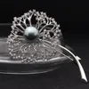 Pins, Brooches Blucome Perfect Cubic Zirconia Wedding Accessory Fashion Women Flower Brooch Pin Pearl Hijab Pins Bridal Bijoux