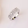 結婚指輪サイズ4-12ドロップ高品質高級ジュエリー925スターリングシルバーラウンドパヴェ5A CZ永遠の女性リング