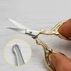 Stainless Steel Handmade Scissors Round Head Nose Hair Clipper Retro Plated Household Tailor Shears Embroidery Sewing Beauty Tools DHR02