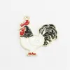 20шт эмаль утка куриные подвески сплава животных гусиный петух кулон браслет ювелирные изделия
