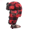 Klasyczny Unisex Plaid Aviator traper Ushanka Hat Hat Trooper Winter Russian Cap with Earflaps2149527