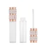 100 pièces vide Transparent brillant à lèvres Tubes en plastique baume à lèvres Tube rouge à lèvres Mini échantillon cosmétique conteneur avec bouchon en argent