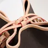 Original n handväska hinkväska kärlekyou kvinnor binder rep axel väskor designers läder klassisk brun blomma handväska lady mode