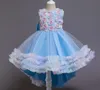 Robes de fille de fleur rose Scoop fleurs faites à la main Tulle petites filles mariage luxueux Communion robe de concours robes F1682306