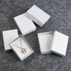 60 stks kartonnen kettingen oorbellen ringen set dozen rechthoek witte zwarte geschenken presenteert opslag display sieraden doos 9x6.5x2.8cm 211014