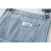 Macacões de calça de brim do suspensório da calça primavera plus size streetwear chaves abóbadas vintage azul mãe denim calças 210809