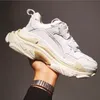 Triple S Casual Shoes Rainbow Clear Sole White Purple Black Red Neon Green Navy Beige Crystal Pink Womens Sneakers Mens Fashion Trainers Size 36-45