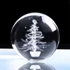 80mm Crystal Ball -gåvor för 3D -lasergraverad miniatyr julgran Glass Globe Crystal Craft Sphere Decor Presentprydnad