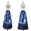 Frauen Maxi Röcke Van Gogh Sternenhimmel Ölgemälde 3D Digitaldruck Hohe Taille Rock Rockabilly Tutu Retro Puff Rock SP003 210306