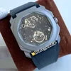 41 mm octo FINISSIMO 103295 OS Quartz Chronograph Mens Watch Stophatch Squelette Titanium Steel Codin gris Digne gris et sangle Sport Wat 2516