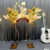 Ny stil metall blomma stå blommig bröllop centerpieces guld för bord dekoration senyu450