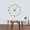 Vliegtuig Vliegtuig Jet Moderne DIY Giant Wall Clock Acryl Spiegel Surface Sticker Vliegtuig Pilot Home Decor 211110