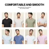 Kuegou Smooth Cotton Modal 남성용 T 셔츠 반팔 여름 옷 패션 슬림 티셔츠 탑 플러스 사이즈 5939 210722