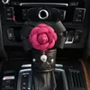 Steering Wheel Covers Pearl Rose Camellia Flower Car Cover Auto Interior Accessories SeatBelt Hand Brake Gear Hooks Ornaments