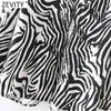 Zevity Women Vintage Leopard Tie Dye Utskrift Casual Smock Blus Kvinna Enkelficka Tröja Chic Blusas Tops LS7612 210603