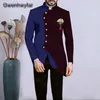 Gwenhwyfar Smoking da cerimonia formale per abiti da ballo da gentiluomo Slim Fit 2 pezzi Boyfriend Men Fashion Set Blazer con pantaloni Custom X0909