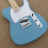 Blue body Electric Guitar with Maple neck,White pickguard Chrome hardware,Provide customized services