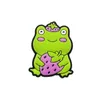 MOQ 100st Frog Series Cartoon Croc Jibz 2d Soft Plastic Shoe Charms Ornamentskor Spännen Tillbehör Anime Sko Dekorationer för kvinnors sandaler Armbandsgåvor