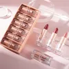 HANDAIYAN 6-teiliges Samt-Matt-Lippenstift-Set mit kleinen Eiswürfeln, lichtecht, langlebig, wasserfest, feuchtigkeitsspendend, nicht klebrig, für Lippen-Make-up