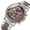 Роскошные бренды мужские деревянные Quartz Watch Watch Men Sport Водонепроницаемые часы Chronograg