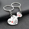 1 Pair I LOVE YOU Letter Couple Keychain Heart Key Ring Lovers Key Chain Valentine's Day Jewelry Gifts Souvenirs