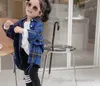 Fashion Kids Contrast Couleur Plaid Shirt Girls Adpel Single Breasted Long Sleeve Cardigan Automn Enfants Lattice Tops Casual Tops Cloth7998252