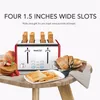 Toaster 4 Dilim Ekmek Makinesi, Geek Şef Paslanmaz Çelik Ekstra Geniş Yuvası Tost, Bağel Kontrol Panelleri ve Defrost / İptal İşlevi (Kırmızı)
