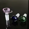 Heady 유리 그릇 깔때기 흡연 액세서리 14mm 18mm 남성 조인트 봉 그릇 다채로운 손잡이 마른 허브 담배 도구 hsb003