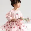 女の子のドレス春の子供の王女西部スタイルの赤ちゃん女の子イチゴのスカート漫画と秋P4516 210622