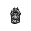 Pins Broschen Gothic Magic Cat Brosche Emaille Pin Hexe Fußabdrücke Mond Stern Schmuck25007022363