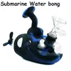 hookahs Submarine 4.9"smoking pipe glass bong food grade Silicone Water Pipes hookah Rig Recycler cigarettes accessories