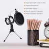 Metal Microphone Stand Tripod with Microphones Wind Rack for Meeting / Singing / Speech