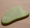 천연 Gua Sha 보드 녹색 옥 돌 구아쉬 치료 침술 마사지 공구 바디 얼굴 휴식 아름다움 건강 관리 도구