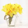 Mazzo di simulazione Manico a fascio di 6 teste Cymbidium soggiorno decorazione della casa vaso di fiori composizione floreale