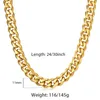 Kettingen 11 mm Cubaanse stoeprandketen 316L roestvrijstalen ketting voor mannen jongens goud zilveren kleur 2430 inch Jewlery geschenken lhn1198089158