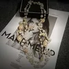 2020 coréen double couche chandail longue chaîne collier de perles pendentif bijoux pour les femmes fête