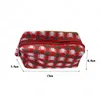 Vrouwen Kerst Plaid Gebreide Cosmetische Tas Grote Capaciteit Make Up Tas Travel Schoonheid Make-up Organizer Toilettas Tas