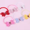 Baby Girls Nylon Headbands Błyszczące Cekiny Bow Solid Color Dzieci Walentynki Elastyczne Bowknot Hairband Heart Rhinestone WKha25