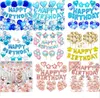 Ensemble de ballons en latex rose bleu fête avec confettis enfants feuille ballons lettre joyeux anniversaire ballons de couleur pastel décoration de mariage