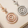 Chains S925 Sterling Silver Fashion High Quality Round Rotating Pendant Necklace Original Clavicle Chain Women Jewelry