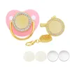 Customize Sublimation Bling Pacifier with Clip Necklace Crystals Party Favor For Baby Keepsake Brithday Gift WLL1000