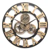 Europe Horloge Murale 3d Rétro Rustique Décoratif Art De Luxe Grand Engrenage En Bois Vintage Grande Main Horloges Murales Surdimensionnées Pour Cadeau Y200109